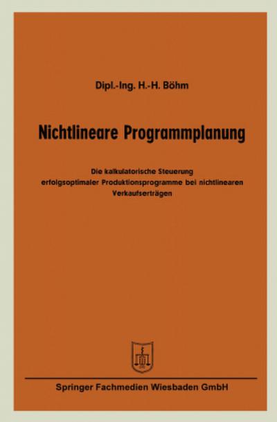 Nichtlineare Programmplanung