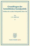 Grundfragen der betrieblichen Sozialpolitik.