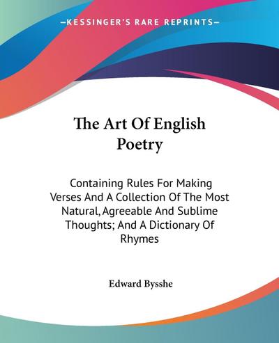 The Art Of English Poetry