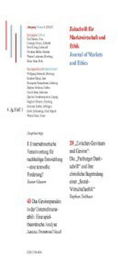 Unternehmerische Verantwortung für nachhaltige Entwicklung - eine sinnvolle Forderung? ’Zwischen Gewissen und Gewinn’: Die ’Freiburger Denkschrift’ und ihre christliche Begründung einer ’Sozial-Wirtschaftsethik’ Das Gewinnparadox in de