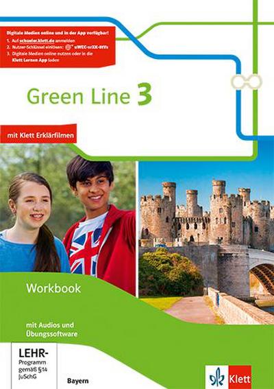 Green Line 3. Workbook mit Audios und Übungssoftware 7. Klasse.  Ausgabe Bayern