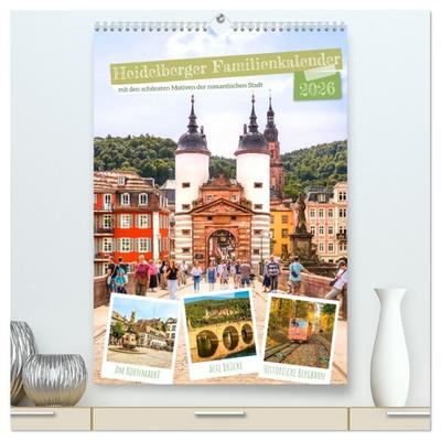 Heidelberger Familienkalender (hochwertiger Premium Wandkalender 2026 DIN A2 hoch), Kunstdruck in Hochglanz