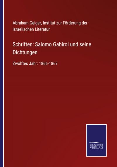 Schriften: Salomo Gabirol und seine Dichtungen