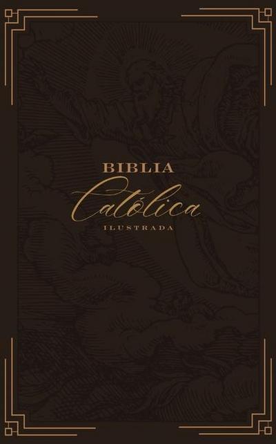 Biblia Católica, Ilustrada, Piel Genuina, Café, Comfort Print