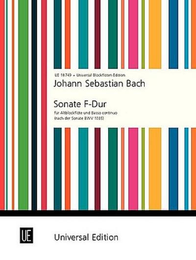 Sonate F-Dur nach BWV1035für Altblockflöte und Bc
