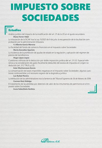 Impuesto sobre Sociedades : monográfico nueva fiscalidad 2022