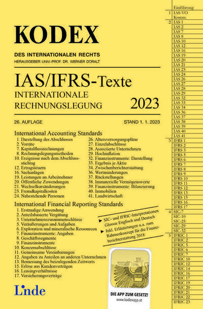 KODEX Internationale Rechnungslegung IAS/IFRS Texte 2023