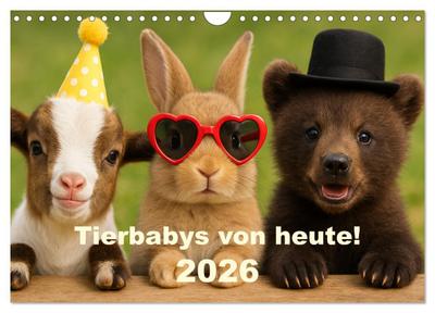 Tierbaby von heute! (Wandkalender 2026 DIN A4 quer), CALVENDO Monatskalender