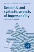 Semantic and syntactic aspects of impersonality