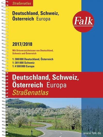 Falk Straßenatlas Deutschland, Schweiz, Österreich, Europa 2017/2018 1 : 300 000