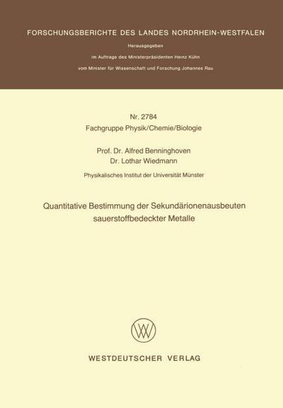 Quantitative Bestimmung der Sekundärionenausbeuten sauerstoffbedeckter Metalle