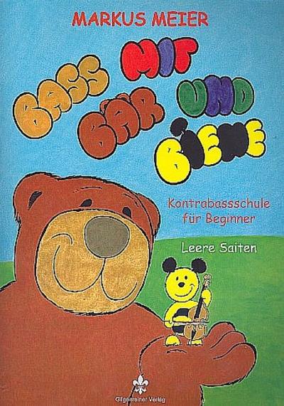 Bass mit Bär und Biene - Leere Saitenfür Kontrabass