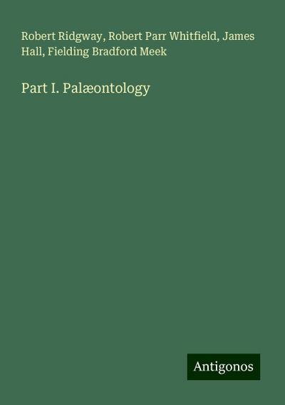 Part I. Palæontology