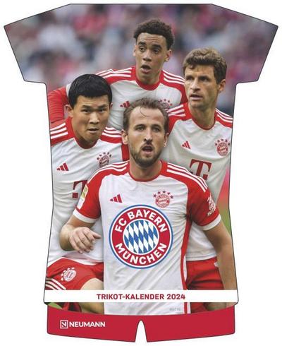 FC Bayern München 2024 - Trikotkalender - Wand-Kalender - Fan-Kalender - Fußball-Kalender - 34,1x42 - Sport