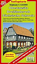 Ausflugskarte Oberlausitz, Dreiländereck, Sächsische Schweiz: Unterwegs zwischen Dresden, Kamenz, Bautzen, Löbau, Görlitz, Zgorzelec, Zittau, Liberec, ... D??ín, Ústí nad Labem und Teplice. 1:125000
