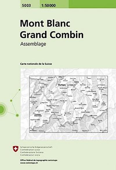 Landeskarte der Schweiz 5003 Mont Blanc - Grand Combin