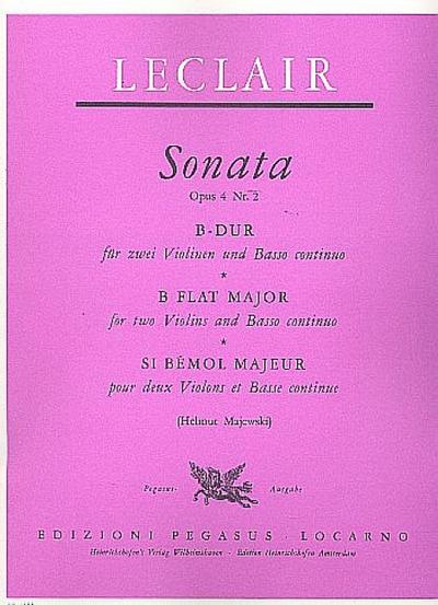 Sonate B-Dur op.4,2 für 2 Violinen und Bc