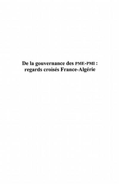 De la gouvernance des pme-pmi