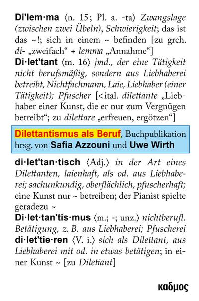 Dilettantismus als Beruf