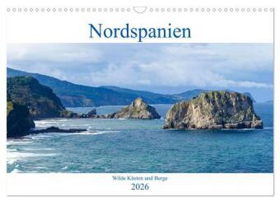 Nordspanien - Wilde Küsten und Berge (Wandkalender 2026 DIN A3 quer), CALVENDO Monatskalender