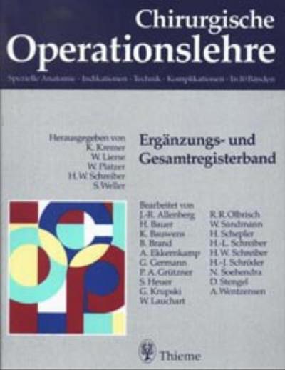 Chirurgische Operationslehre Ergänzungsband und Gesamtregisterband