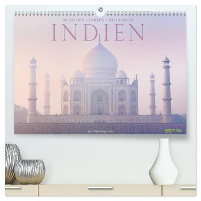 Indien: Menschen ¿ Farben ¿ Religionen (hochwertiger Premium Wandkalender 2024 DIN A2 quer), Kunstdruck in Hochglanz
