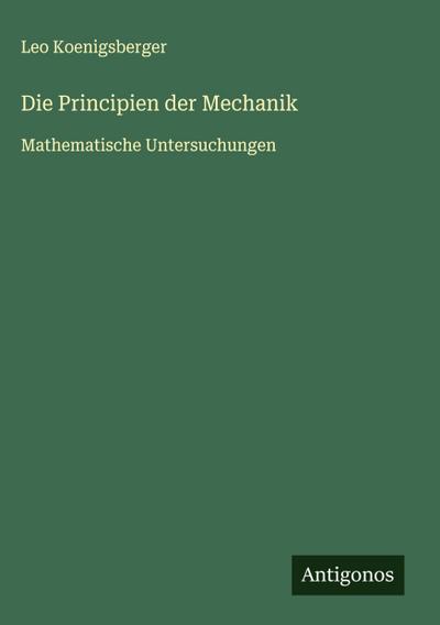 Die Principien der Mechanik