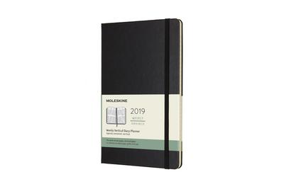 Moleskine Wochenkalender, 12 Monate, 2019, Large/A5, Vertikal, Hard Cover, Schwarz