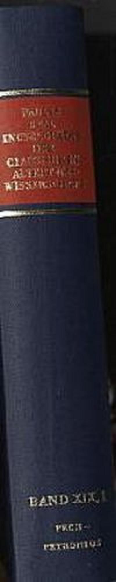 Paulys Realencyclopädie der classischen Altertumswissenschaft Realencyclopädie der classischen Altertumswissenschaft; .. 37.Halbbd.