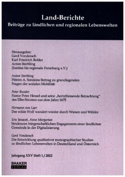 Land-Berichte. Beiträge zu ländlichen und regionalen Lebenswelten