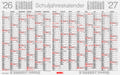 Lehrerkalender Schuljahres-Plakatkalender Wandplaner 14 Monate 2026/2027