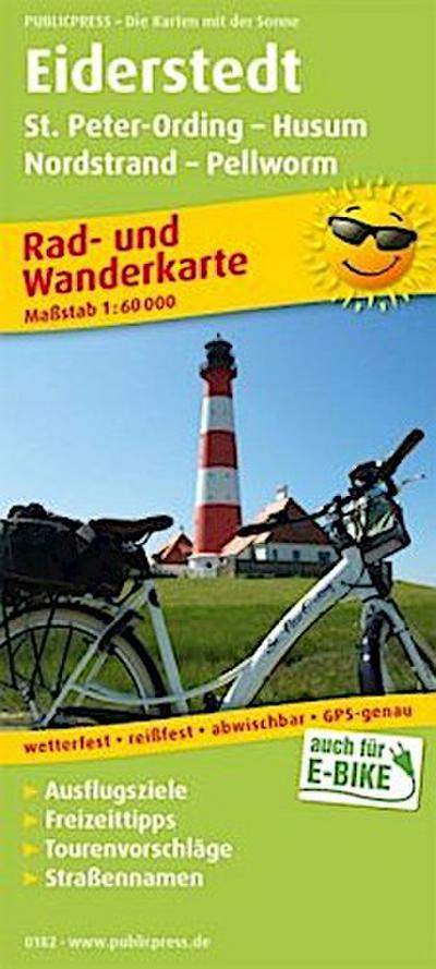PublicPress Rad- und Wanderkarte Eiderstedt, St. Peter-Ording - Husum, Nordstrand - Pellworm