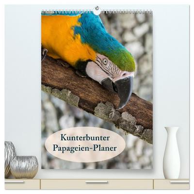 Kunterbunter Papageien-Planer (hochwertiger Premium Wandkalender 2026 DIN A2 hoch), Kunstdruck in Hochglanz