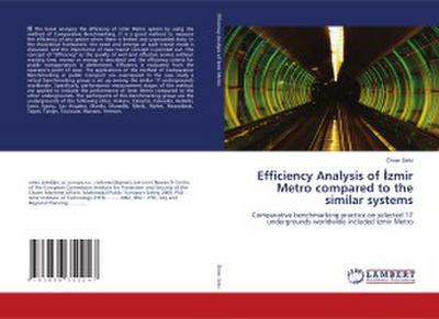 Efficiency Analysis of ¿zmir Metro compared to the similar systems