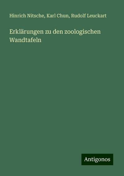 Erklärungen zu den zoologischen Wandtafeln