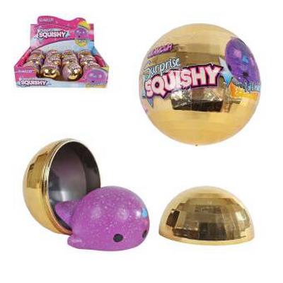 Display, 12 Stück: Squishy Surprise Glitter Ball