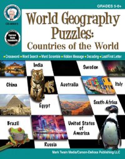 World Geography Puzzles: Countries of the World, Grades 5 - 12