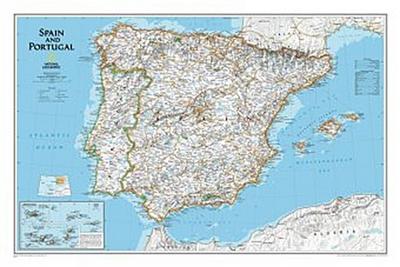 National Geographic Spain and Portugal Wall Map - Classic (33 X 22 In)