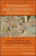 The Wiley Encyclopedia of Personality and Individual Differences, Volume 4, Clinical, Applied, and Cross-Cultural Research