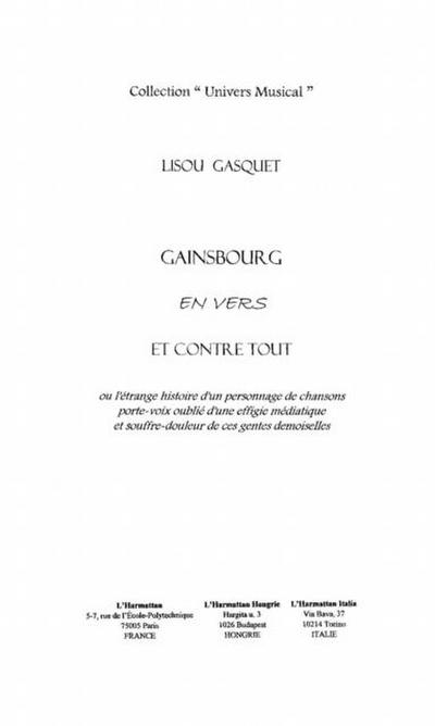 Gainsbourg envers et contre tout