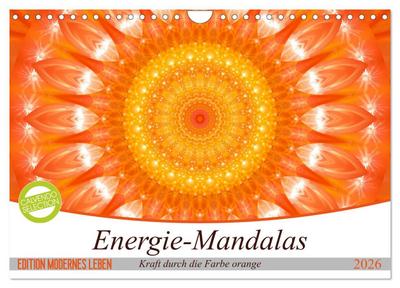 Energie - Mandalas in orange (Wandkalender 2026 DIN A4 quer), CALVENDO Monatskalender