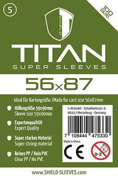 Shield Titan 5 - 100 Super Sleeves für Kartengröße 56 x 87 m