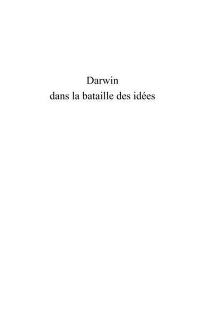 Darwin dans la bataille des idees