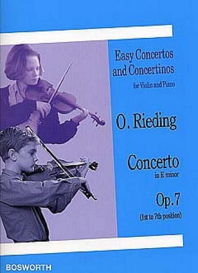 Rieding: Concertino in E minor. Op. 7. Easy Concertos and Concertinos for Violin and Piano: 1st to 7th Position - Oskar Rieding