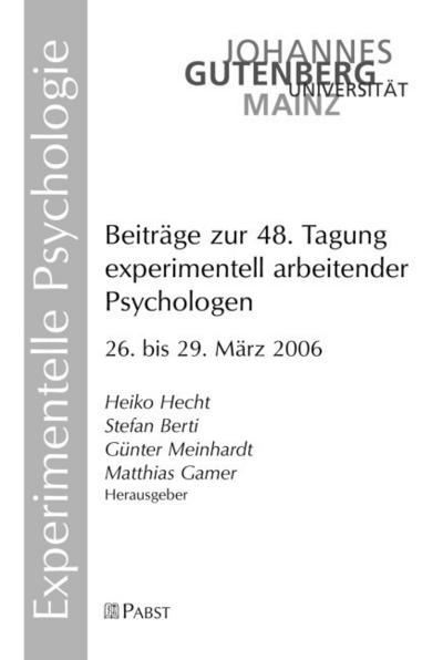 Beiträge zur 48. Tagung experimentell arbeitender Psychologen