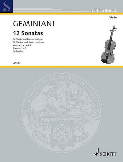 12 Sonaten Band 1 (Nr.1-3)für Violine und Klavier