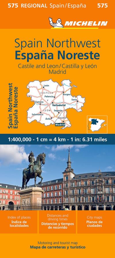 Spain Northwest -  Castilla y - León Madrid Regional Map 575