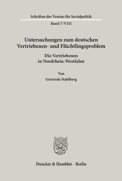 Untersuchungen zum deutschen Vertriebenen- und Flüchtlingsproblem