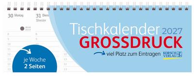 Tischquerkalender Großdruck 2027