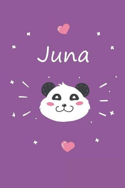Juna: Ein Individuelles Panda Tage-/Notizbuch Mit Dem Namen Juna Und Ganzen 100 Linierten Seiten Im Tollen 6x9 Zoll Format ( - Matdesignz